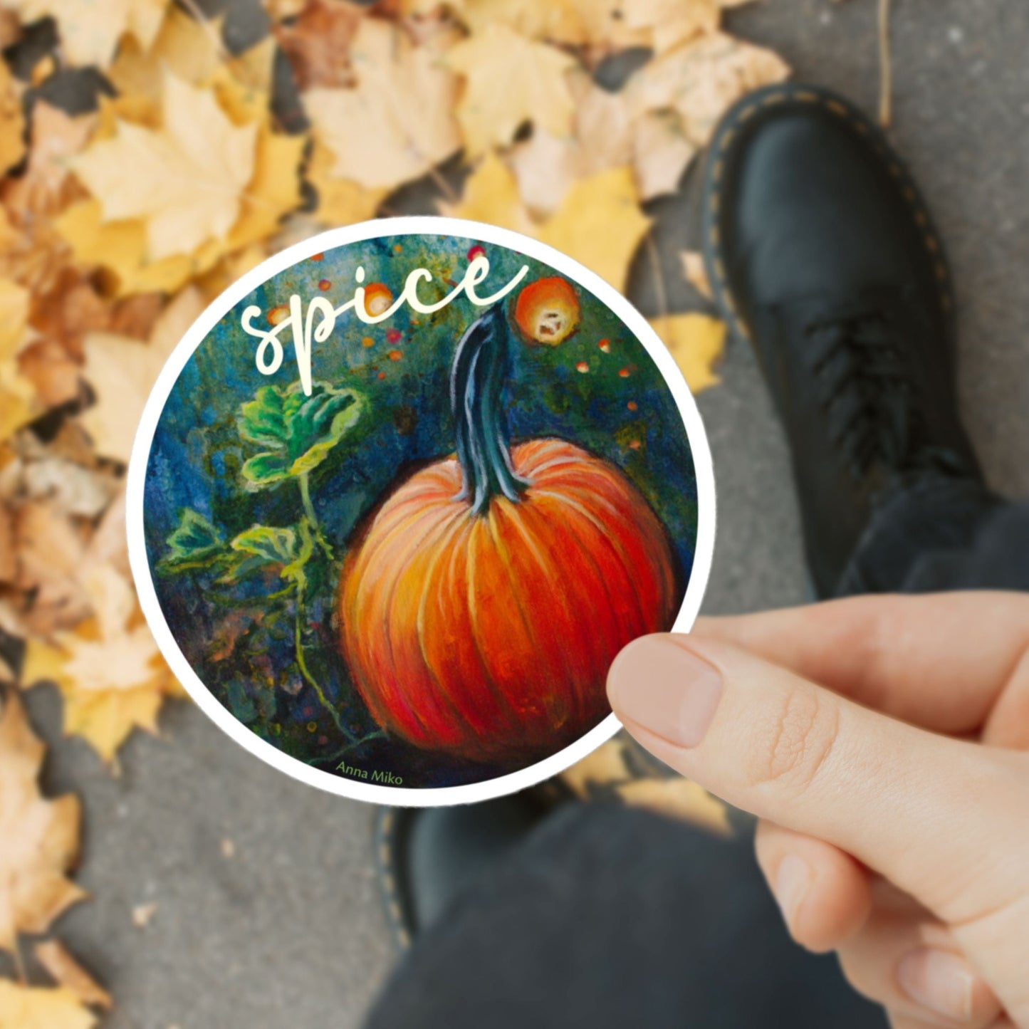 Pumpkin Spice Sticker Art Fall Autumn Gift Halloween