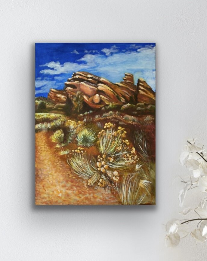 Colorado Red Rocks Painting Oil & Mixed Media