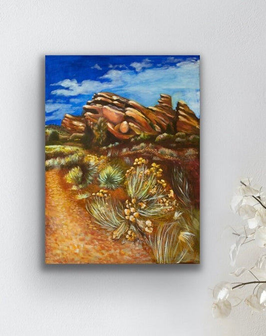 Colorado Red Rocks Painting Oil & Mixed Media