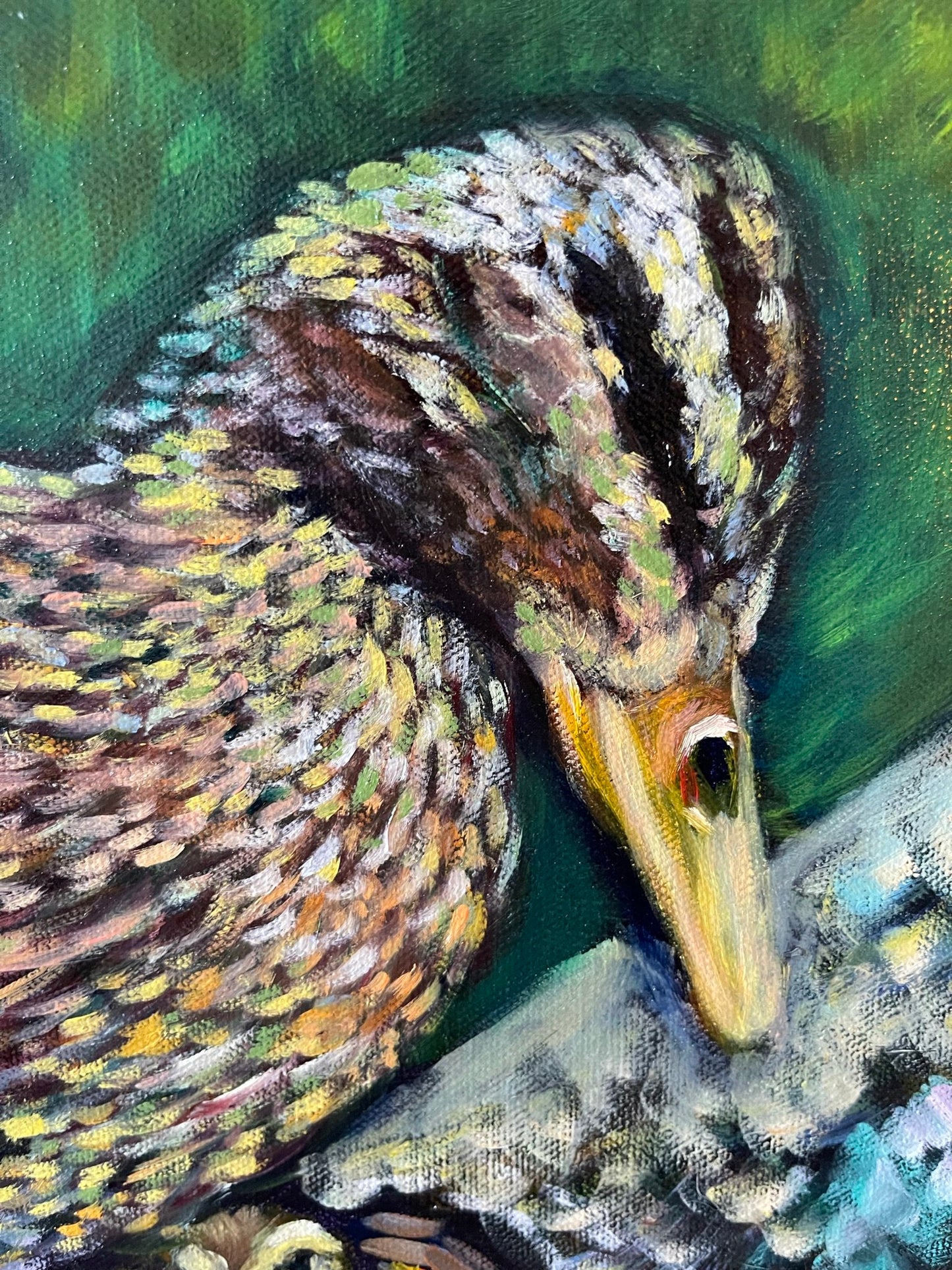 Ducks Wetland Painting Oil & Mixed Media