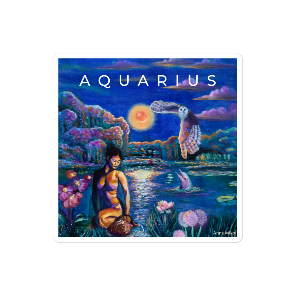 Aquarius Zodiac Sticker Art Astrology Spiritual Gift